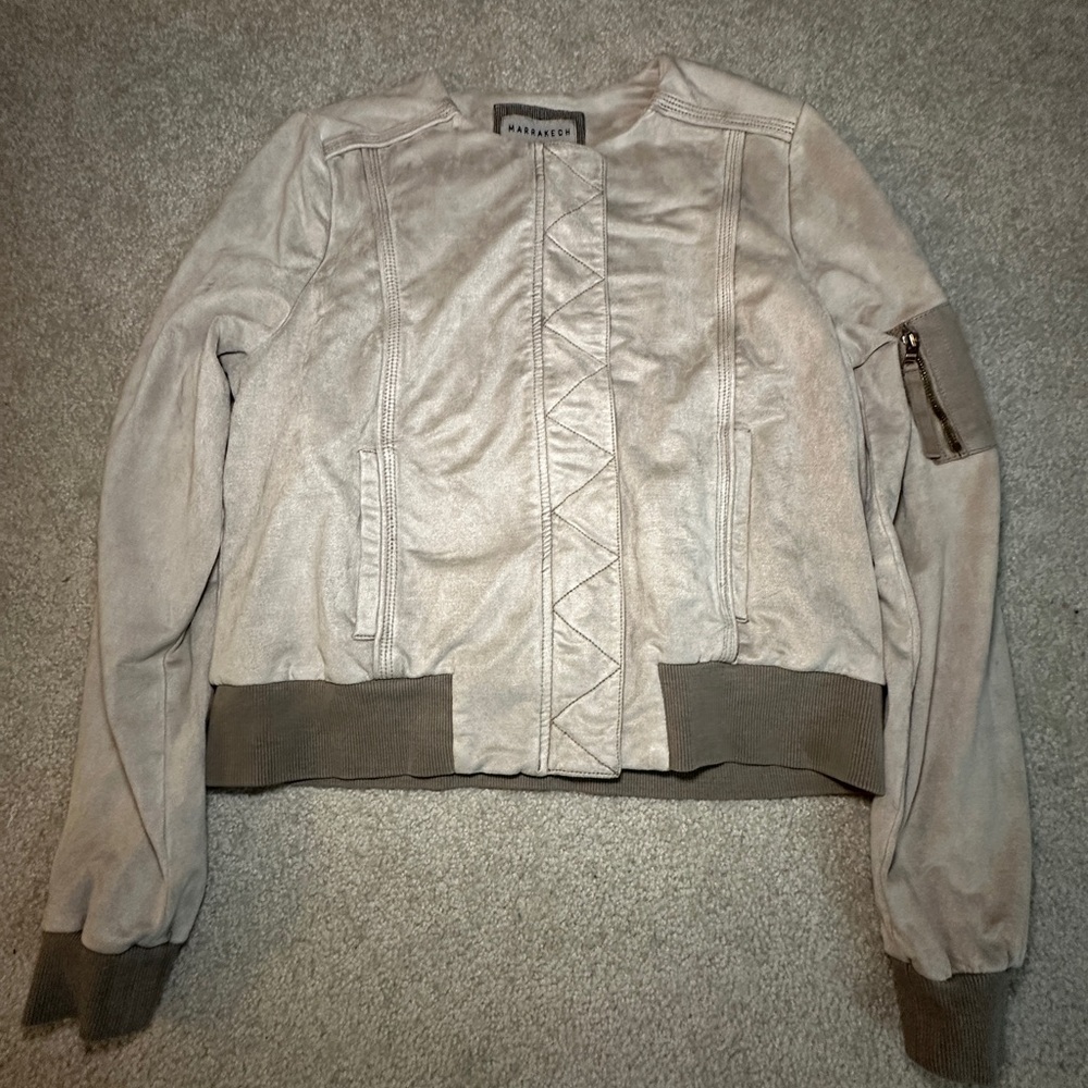 Marrakech Bomber Jacket - Women’s Size Small - Light Tan